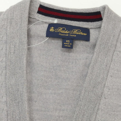 【中古】ブルックスブラザーズ Brooks Brothers ハイゲージ ウール カーディガン グレー【 XS 】【 状態ランクA 】【 メンズ 】