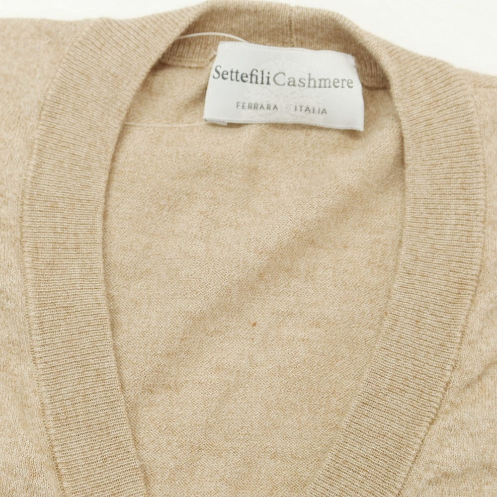 【中古】セッテフィーリ カシミア Settefili Cashmere ハイゲージ コットンシルクカシミヤ カーディガン ベージュ【 44 】【 状態ランクB 】【 メンズ 】