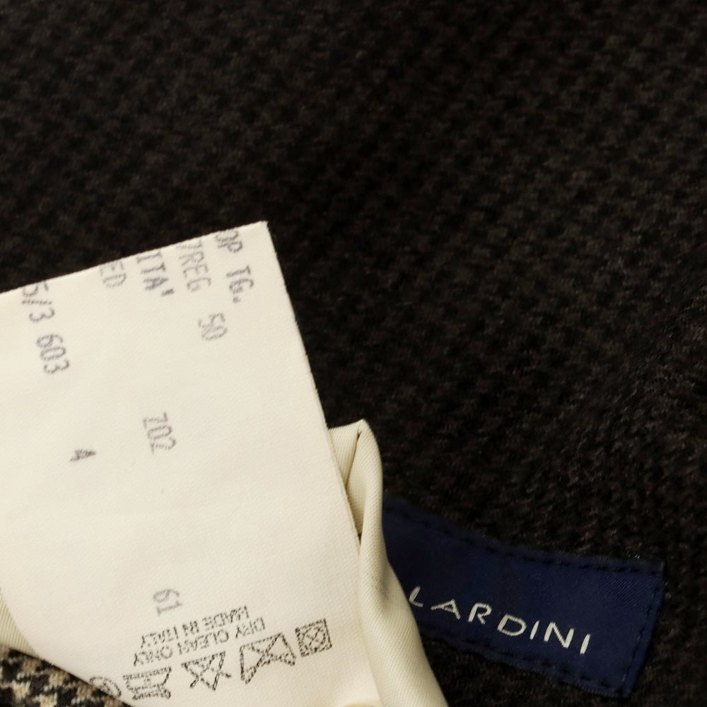 【中古】ラルディーニ LARDINI ハウンドトゥース柄 ウール カジュアルジャケット ダークブラウン系【 50 】【 状態ランクB 】【 メンズ 】