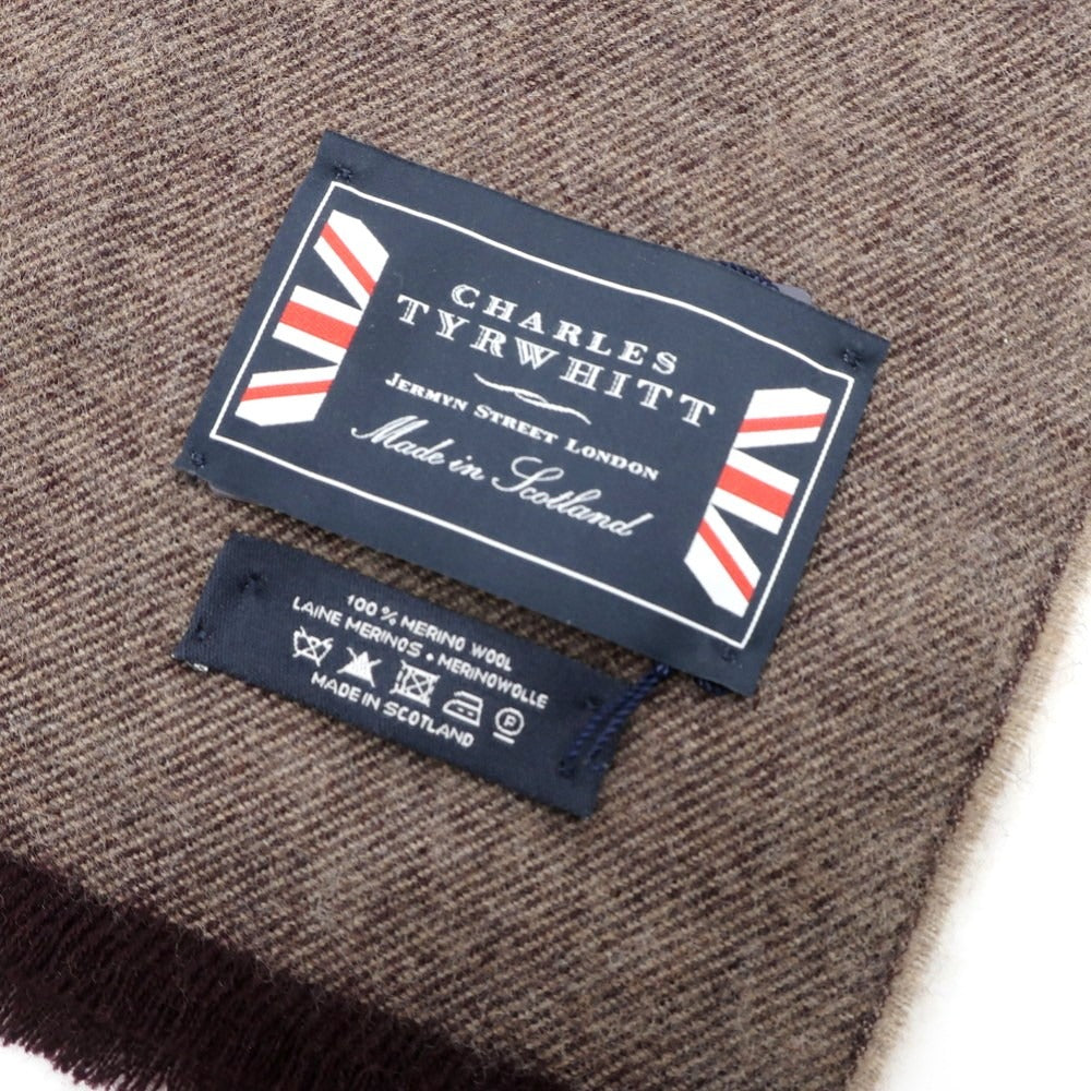 【中古】チャールズ ティアウイット CHARLES TYRWHITT ウール ストール パープルxオレンジ【 状態ランクA 】【 メンズ 】