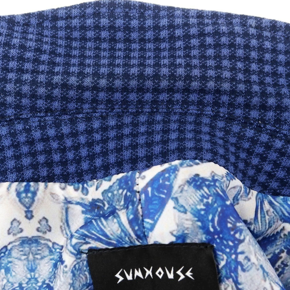 [Used] SUN HOUSE Cotton Nylon Knit Casual Jacket Navy x Dull Blue [44] [Condition Rank C] [Men&
