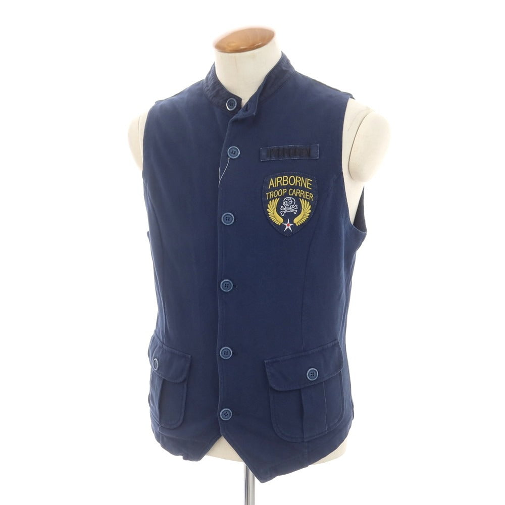 【中古】ハイドロゲン HYDROGEN 鹿の子コットン ジレ ベスト ネイビー【 M 】【 状態ランクC 】【 メンズ 】