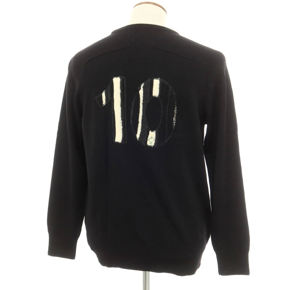 【中古】サイドスロープ SIDE SLOPE ハイゲージ ウール クルーネック プルオーバーニット ブラック【サイズ3】【 状態ランクB 】【 メンズ 】 [EPD]