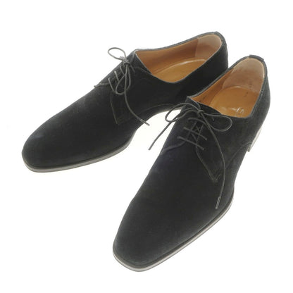 【中古】サントーニ Santoni スエード プレーントゥ ドレスシューズ ブラック【 7 1/2 】【 状態ランクB 】【 メンズ 】