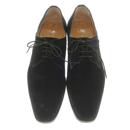 【中古】サントーニ Santoni スエード プレーントゥ ドレスシューズ ブラック【 7 1/2 】【 状態ランクB 】【 メンズ 】