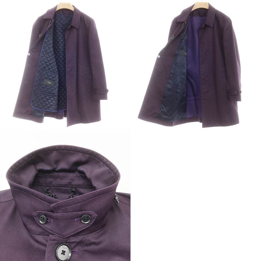 【中古】ポールスミス Paul Smith ツイルコットン ライナー付き ステンカラーコート パープル系【サイズM】【 状態ランクC 】【 メンズ 】 [EPD]