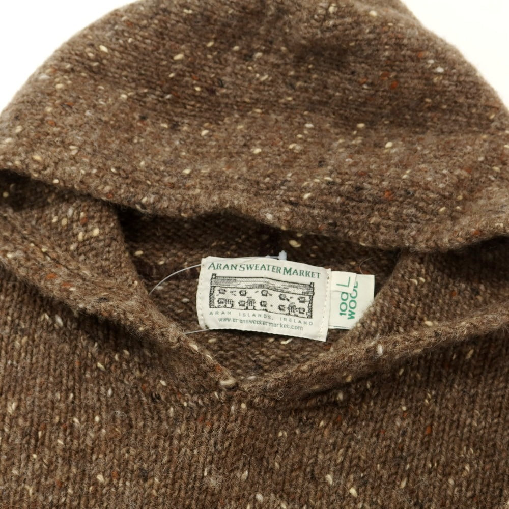 【中古】アランセーターマーケット ARAN SWEATER MARKET ウール ニット パーカー ブラウン【 L 】【 状態ランクB 】【 メンズ 】