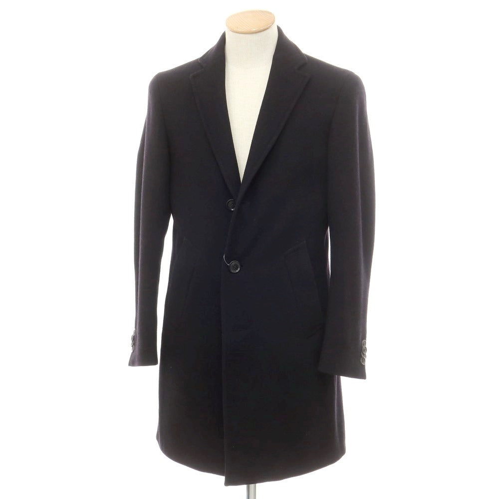 【中古】ルビアム LUBIAM ウールカシミヤ チェスターフィールドコート ダークネイビー【サイズ44】【 状態ランクC 】【 メンズ 】 [EPD]