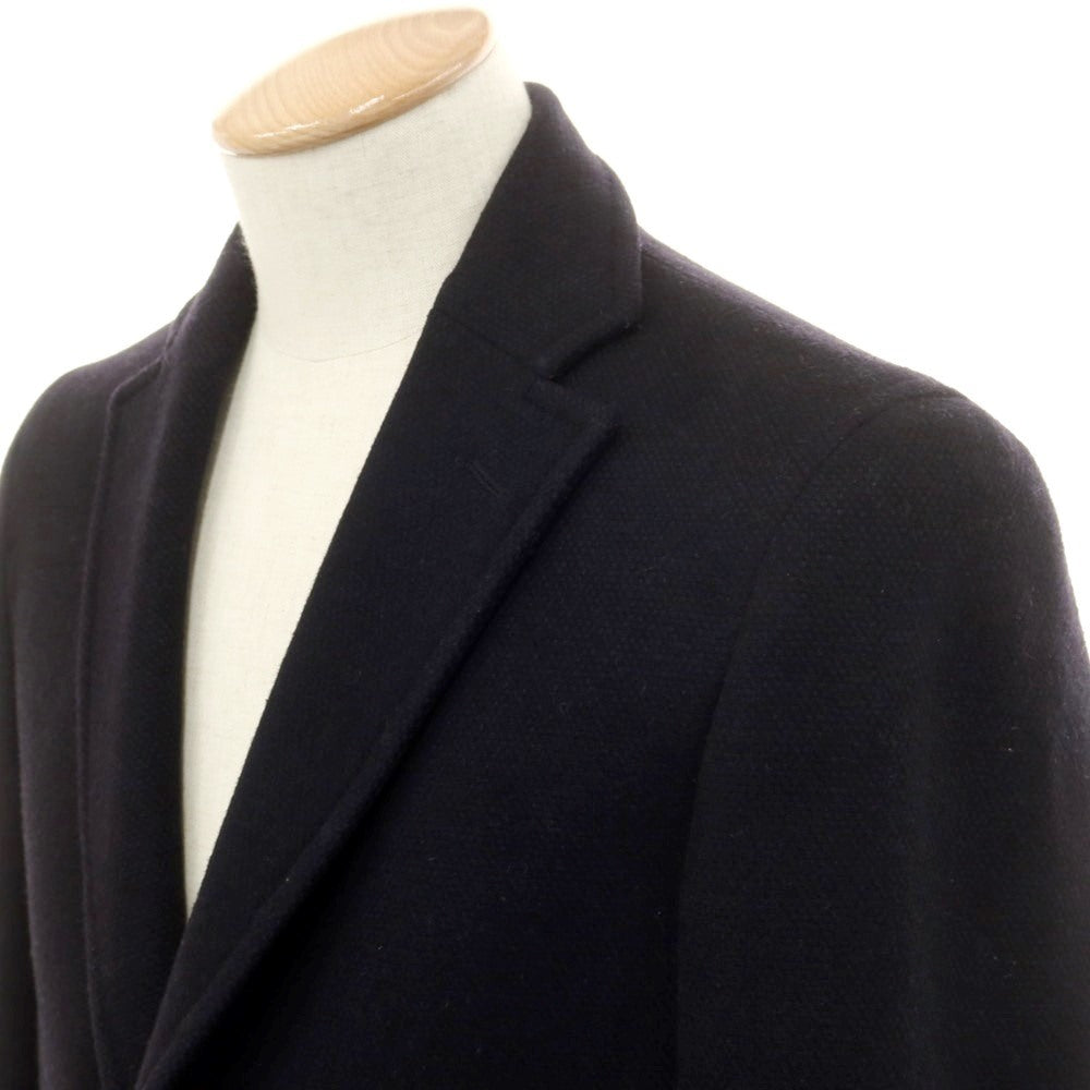 【中古】ルビアム LUBIAM ウールカシミヤ チェスターフィールドコート ダークネイビー【サイズ44】【 状態ランクC 】【 メンズ 】 [EPD]