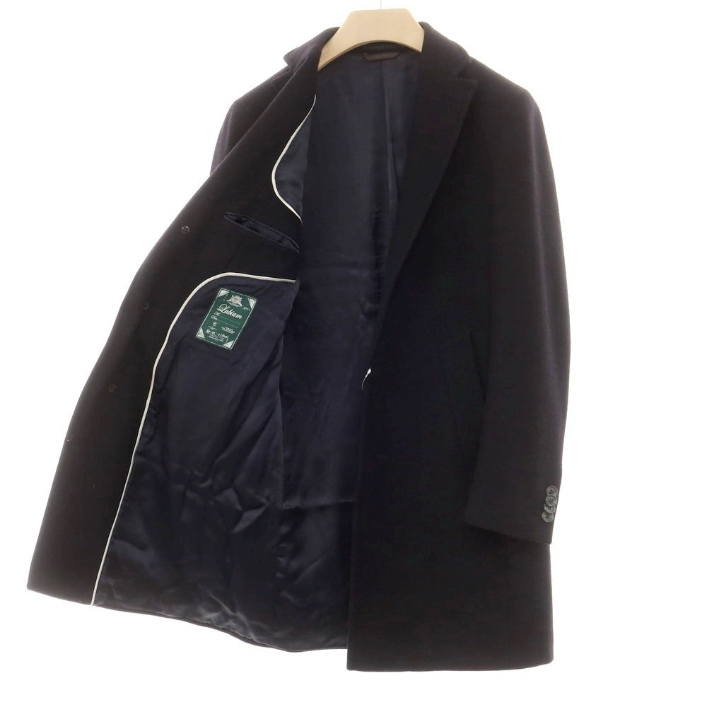 【中古】ルビアム LUBIAM ウールカシミヤ チェスターフィールドコート ダークネイビー【サイズ44】【 状態ランクC 】【 メンズ 】 [EPD]