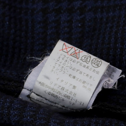 【中古】ラルディーニ LARDINI ウール チェック カジュアル系ジレ ベスト ネイビー【 44 】【 状態ランクB 】【 メンズ 】