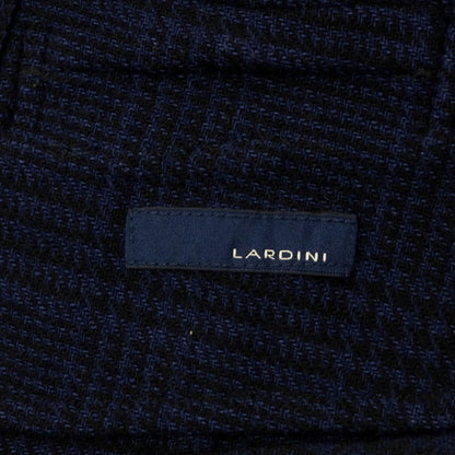 【中古】ラルディーニ LARDINI ウール チェック カジュアル系ジレ ベスト ネイビー【 44 】【 状態ランクB 】【 メンズ 】