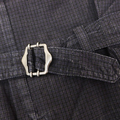【中古】ラルディーニ LARDINI コットンリネン チェック ジレ ベスト ダークグレー【 44 】【 状態ランクC 】【 メンズ 】