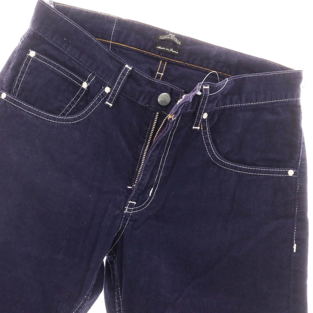 【中古】サニースポーツ SUNNY SPORTS コットン コーデュロイパンツ 細畝 ネイビー【サイズ表記なし（S位）】【 状態ランクC 】【 メンズ 】 [EPD]