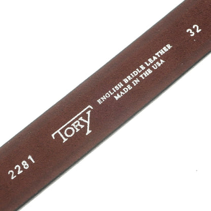 【中古】トリーレザー TORY LEATHER ブライドルレザー ベルト ダークブラウン【 32 】【 状態ランクA 】【 メンズ 】