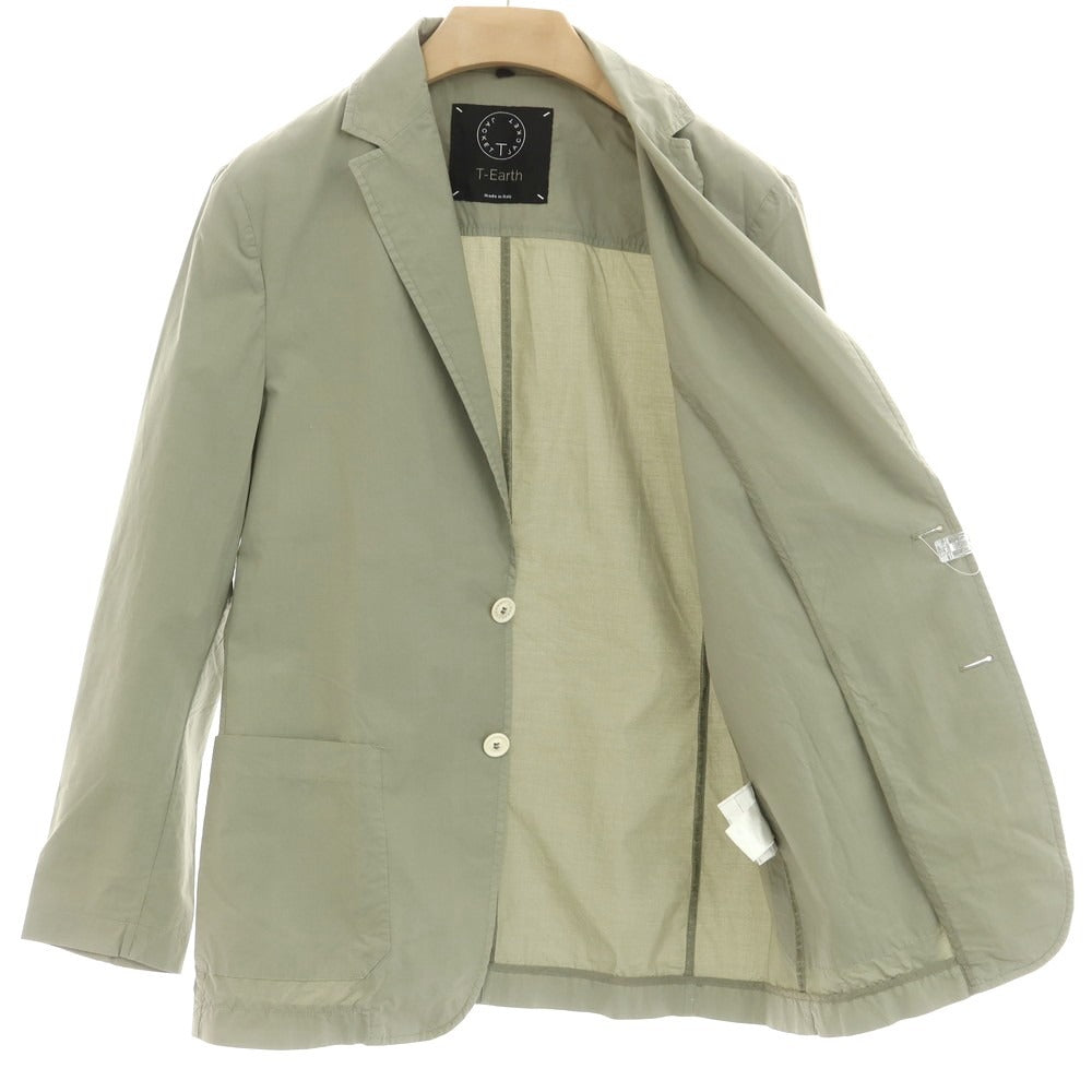 【中古】ティージャケット T-JACKET ストレッチコットン 2つボタンスーツ セージグリーン【 L 】【 状態ランクC 】【 メンズ 】