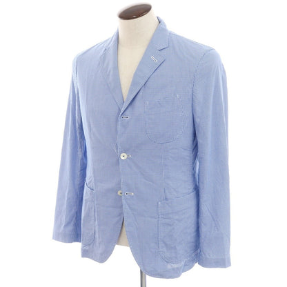 [Used] ESTNATION Cotton Houndstooth Pattern Casual Jacket Blue x White [L] [Condition Rank B] [Men&