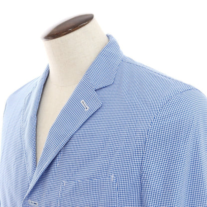 [Used] ESTNATION Cotton Houndstooth Pattern Casual Jacket Blue x White [L] [Condition Rank B] [Men&