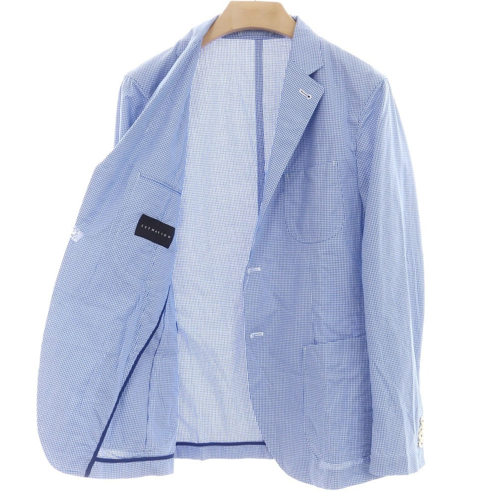 [Used] ESTNATION Cotton Houndstooth Pattern Casual Jacket Blue x White [L] [Condition Rank B] [Men&