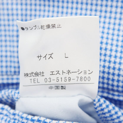 [Used] ESTNATION Cotton Houndstooth Pattern Casual Jacket Blue x White [L] [Condition Rank B] [Men&