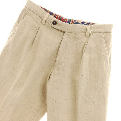 [Used] BERWICH Stretch Cotton Polyester Casual Slacks Pants Beige [42] [Condition Rank D] [Men&