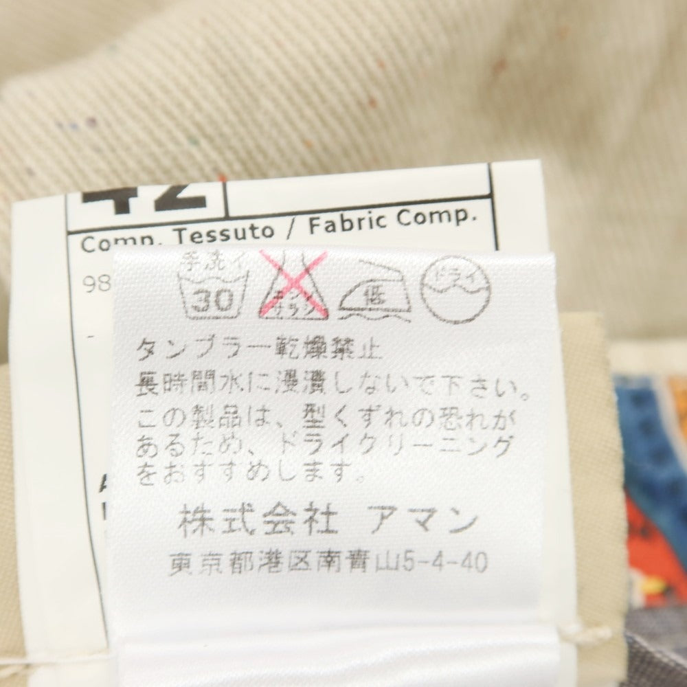 【中古】ベルウィッチ BERWICH ストレッチ コットン ポリエステル カジュアルスラックスパンツ ベージュ【サイズ42】【 状態ランクD 】【 メンズ 】[EPD]