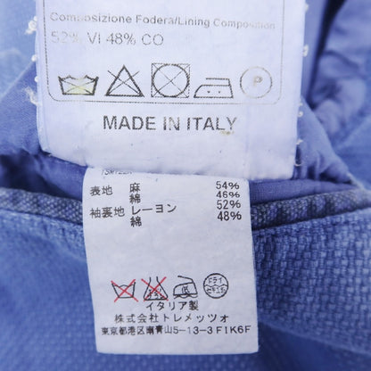 【中古】タリアトーレ TAGLIATORE リネンコットン テーラードジャケット ブルー【 46 】【 状態ランクC 】【 メンズ 】