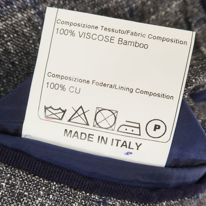 【中古】タリアトーレ TAGLIATORE レーヨン チェック テーラードジャケット ダークグレーxネイビー【 48 】【 状態ランクC 】【 メンズ 】