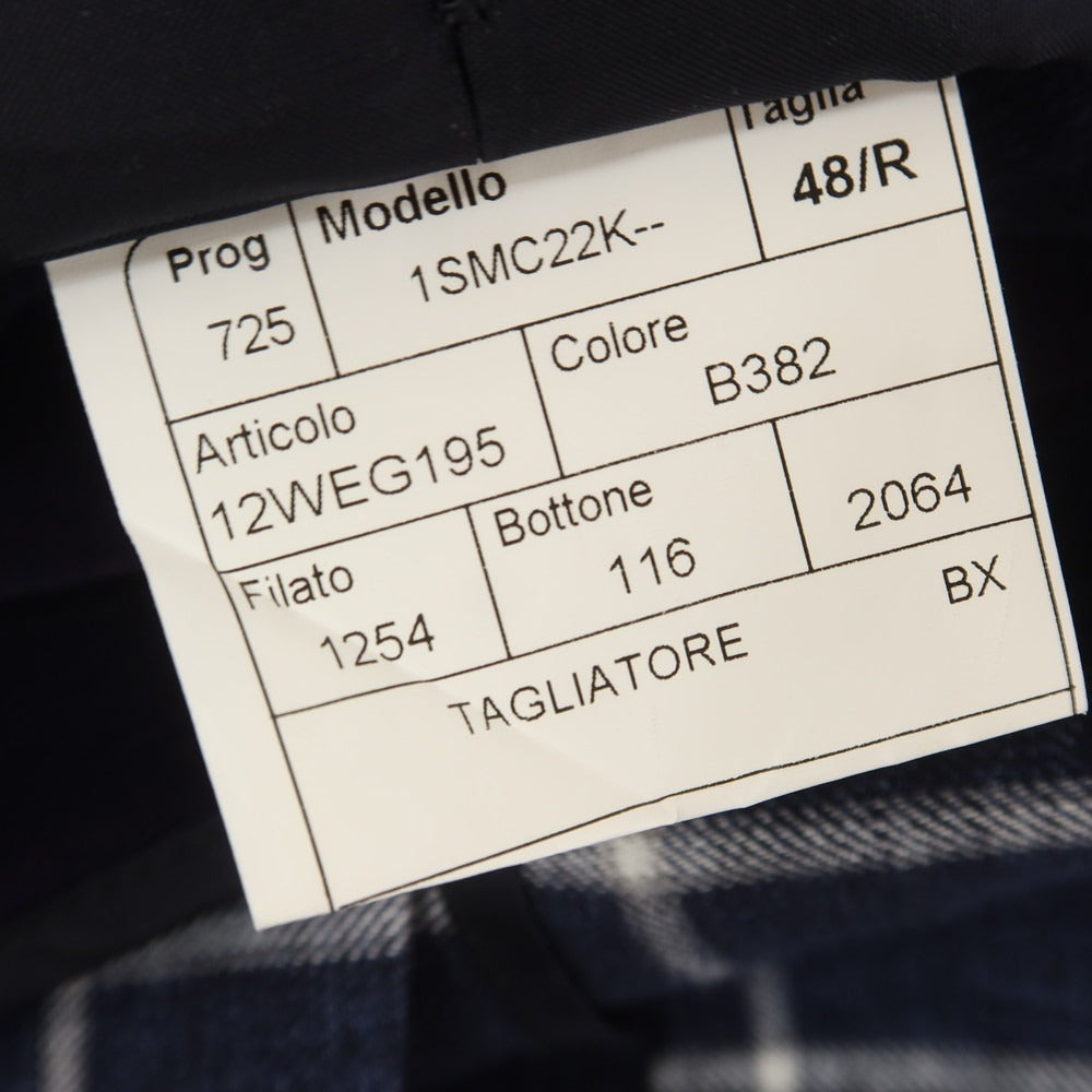 【中古】タリアトーレ TAGLIATORE リネン チェック テーラードジャケット ネイビーxホワイト【 48 】【 状態ランクC 】【 メンズ 】