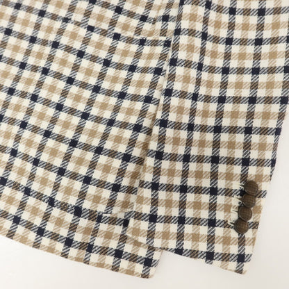 【中古】タリアトーレ TAGLIATORE リネンコットン チェック テーラードジャケット ホワイトxダークネイビー【 48 】【 状態ランクB 】【 メンズ 】