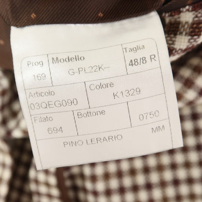【中古】タリアトーレ TAGLIATORE ウールシルク チェック テーラードジャケット ブラウンxホワイト【 48 】【 状態ランクC 】【 メンズ 】