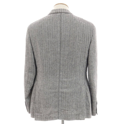 【中古】ラルディーニ LARDINI リネン テーラードジャケット ブラックxホワイト【 48 】【 状態ランクC 】【 メンズ 】