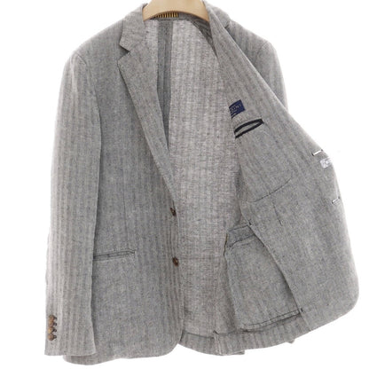 【中古】ラルディーニ LARDINI リネン テーラードジャケット ブラックxホワイト【 48 】【 状態ランクC 】【 メンズ 】