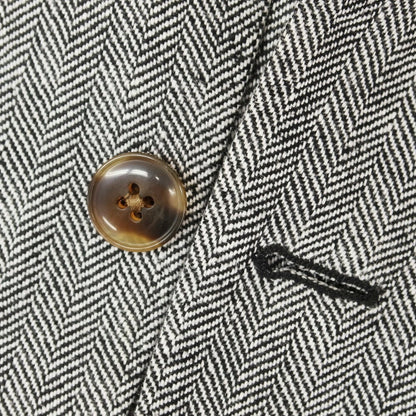 【中古】ラルディーニ LARDINI リネン テーラードジャケット ブラックxホワイト【 48 】【 状態ランクC 】【 メンズ 】