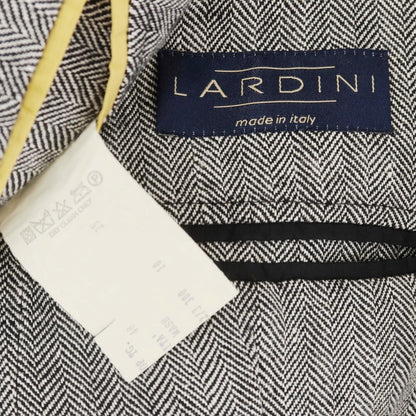 【中古】ラルディーニ LARDINI リネン テーラードジャケット ブラックxホワイト【 48 】【 状態ランクC 】【 メンズ 】
