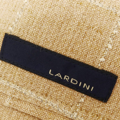 【中古】ラルディーニ LARDINI リネンコットン チェック テーラードジャケット ベージュブラウン系【 表記なし（L位） 】【 状態ランクC 】【 メンズ 】
