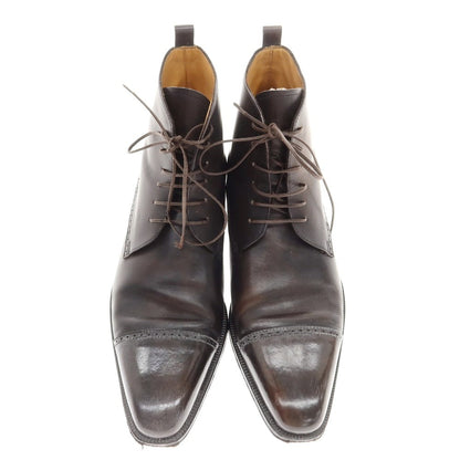 [Used] SUTOR MANTELLASSI Lace-up Boots Dark Brown x Khaki [40 1/2] [Condition Rank B] [Men&