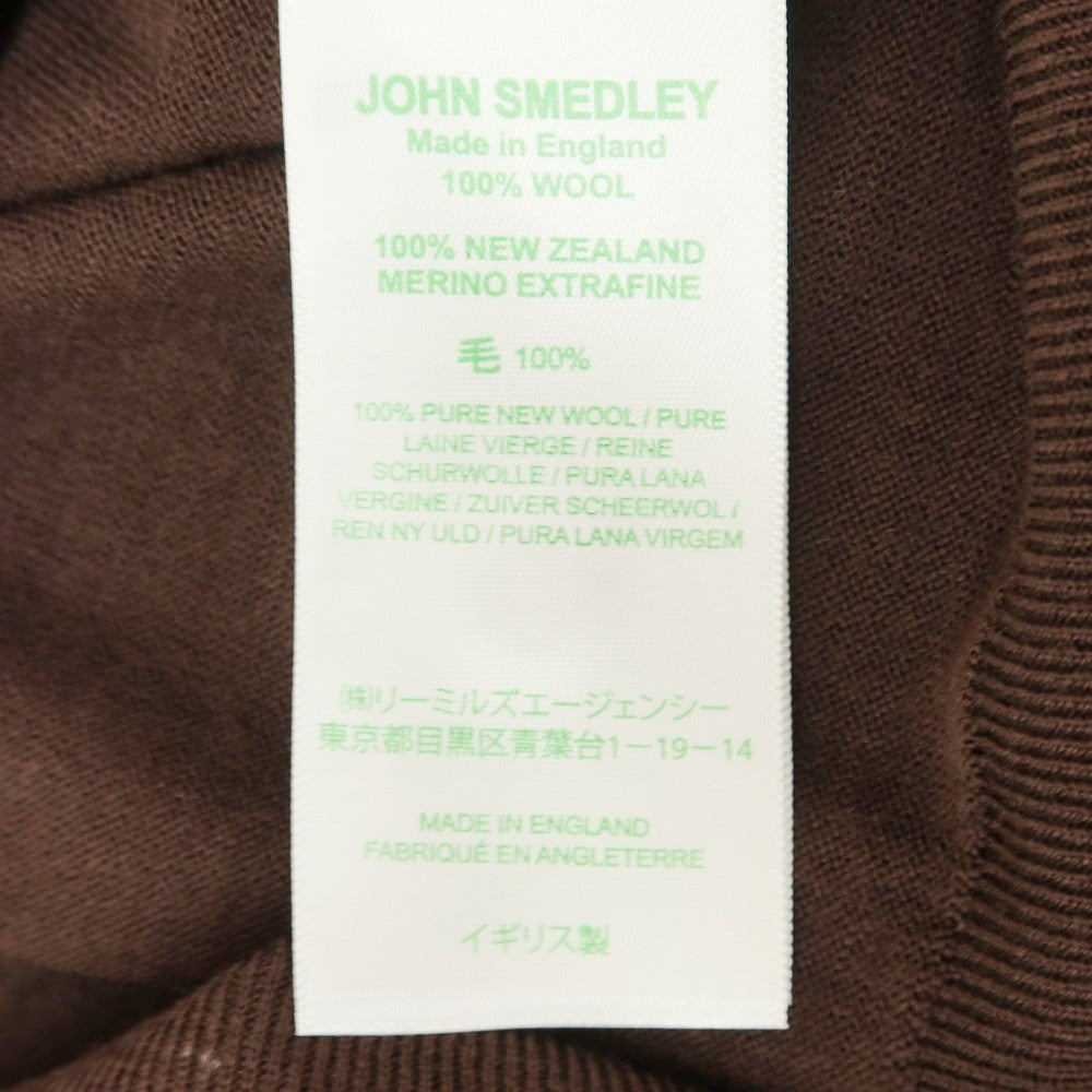 【中古】ジョンスメドレー JOHN SMEDLEY ハイゲージ ウール 長袖 ポロニット ブラウン【 L 】【 状態ランクA 】【 メンズ 】