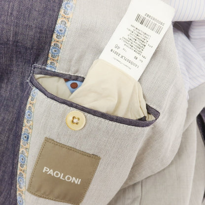 【中古】パオローニ PAOLONI コットンリネン カジュアルジャケット パープルネイビー【 46 】【 状態ランクB 】【 メンズ 】