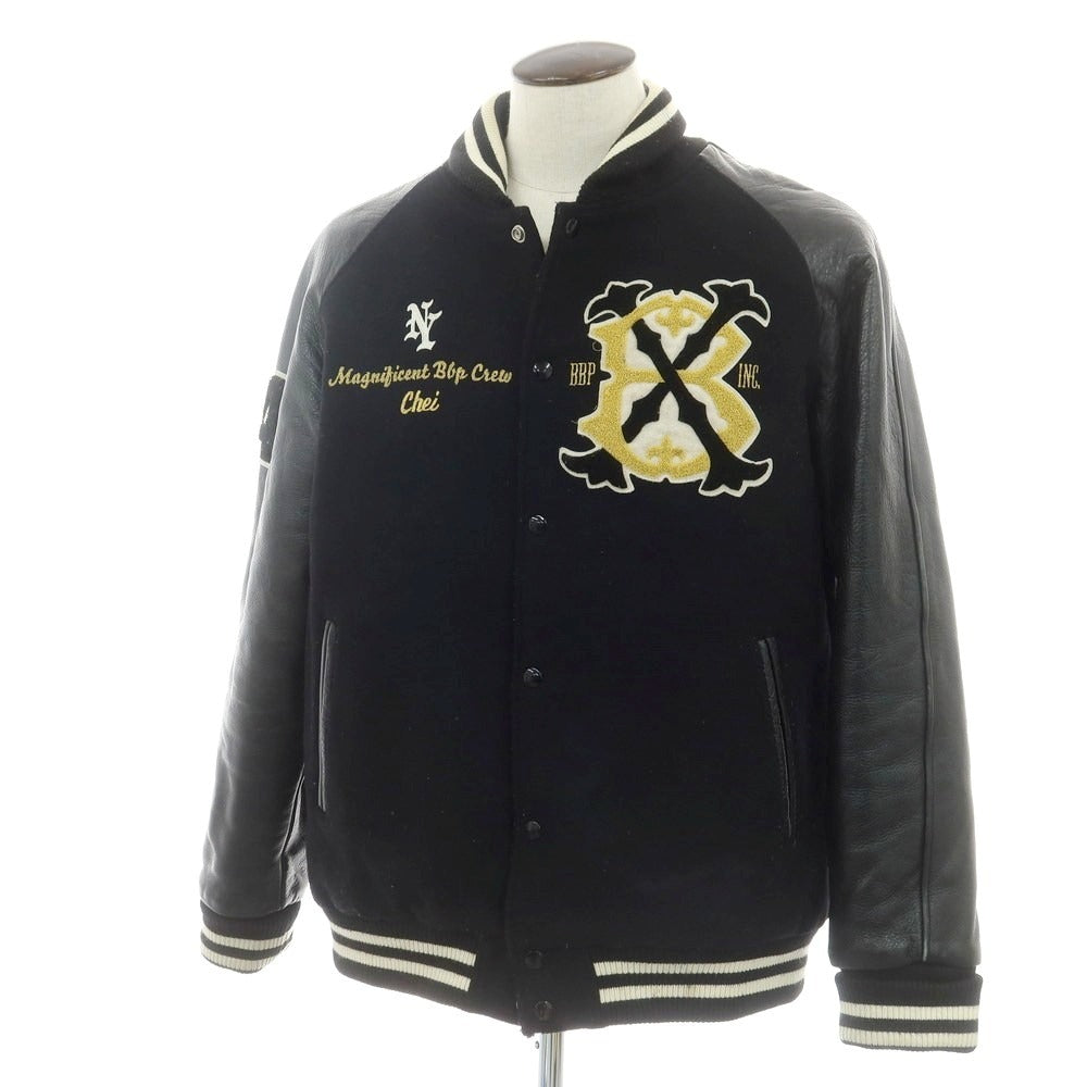 【中古】ビービーピー BBP ウール×レザー スタジャン ブラック【 XL 】【 状態ランクC 】【 メンズ 】