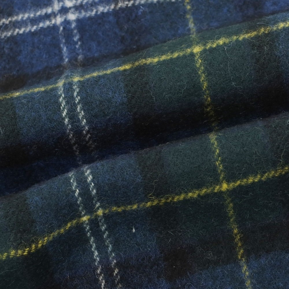 【中古】バブアー Barbour ウール チェック マフラー ダークブルー系xダークグリーン【 状態ランクB 】【 メンズ 】 [CPD]