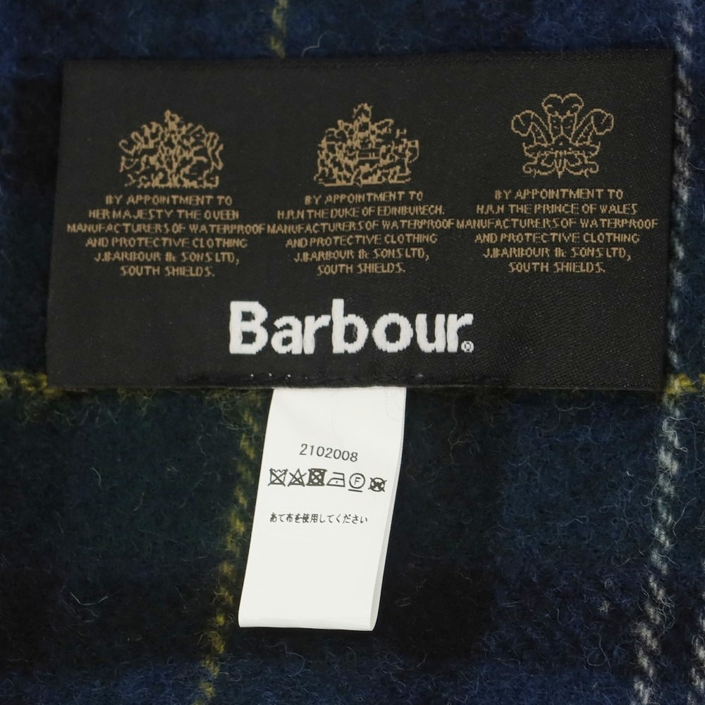 【中古】バブアー Barbour ウール チェック マフラー ダークブルー系xダークグリーン【 状態ランクB 】【 メンズ 】 [CPD]