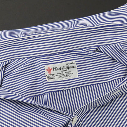 【中古】ターンブル＆アッサー Turnbull &amp; Asser コットン ストライプ レギュラーカラー ドレスシャツ ブルーxホワイト【 42 】【 状態ランクB 】【 メンズ 】