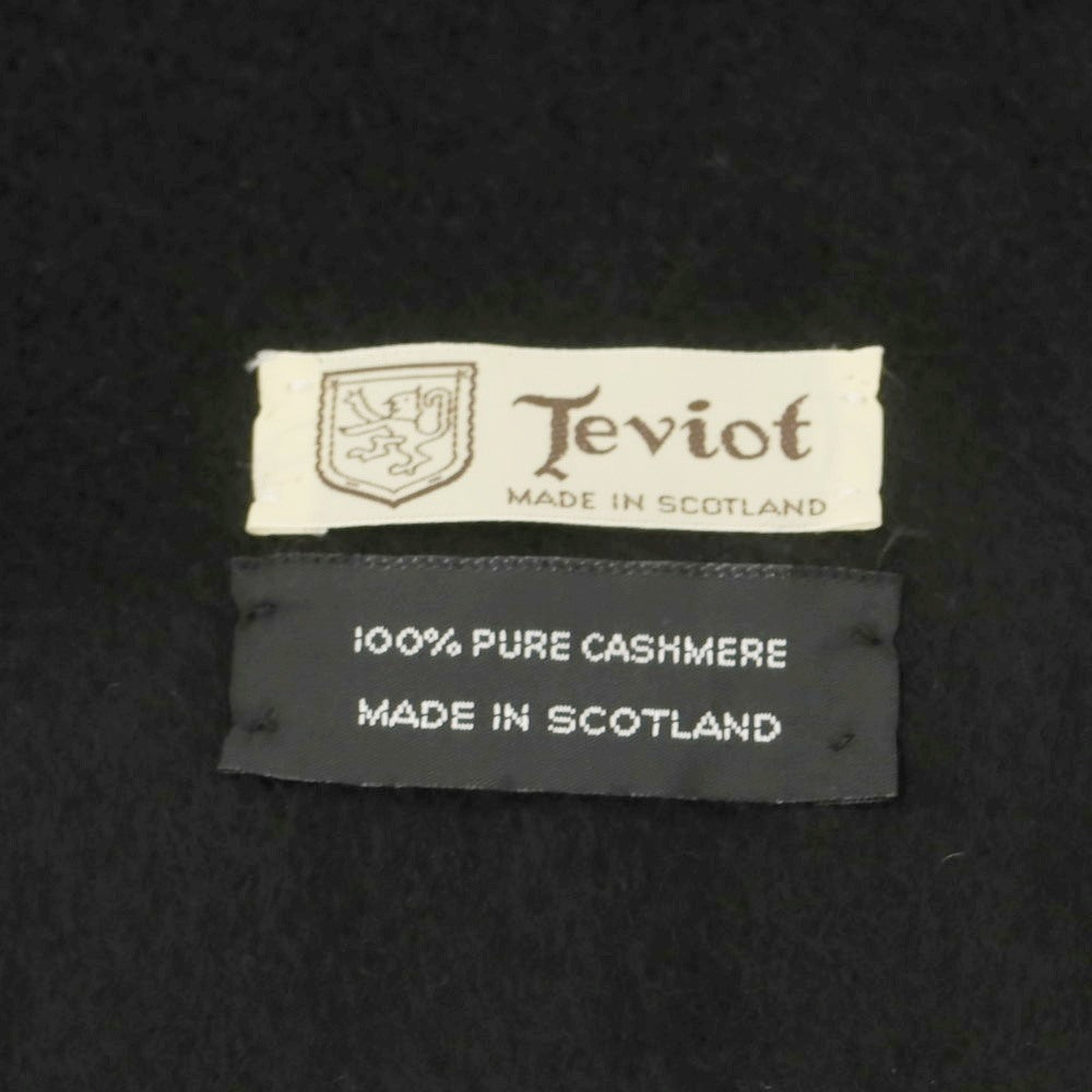 【中古】テビオット Teviot カシミヤ 大判 マフラー ブラック【 状態ランクB 】【 メンズ 】