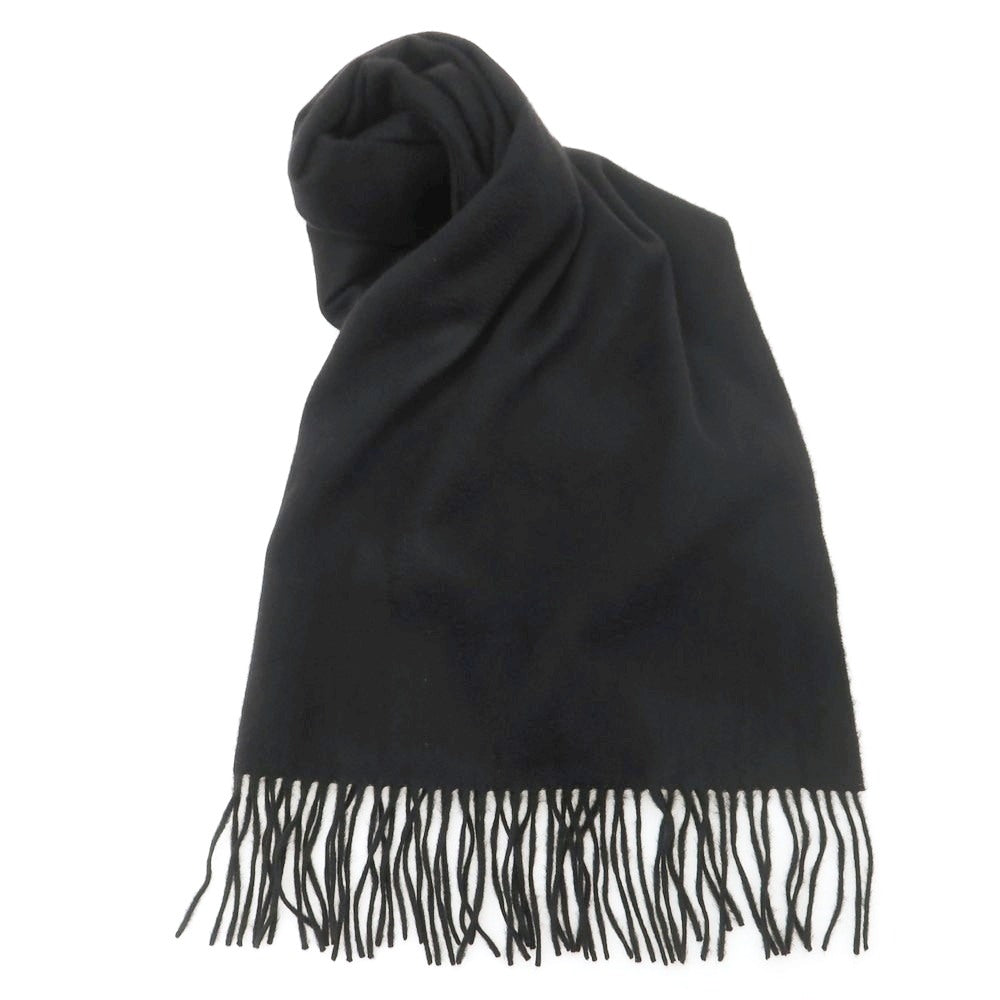 【中古】テビオット Teviot カシミヤ 大判 マフラー ブラック【 状態ランクB 】【 メンズ 】