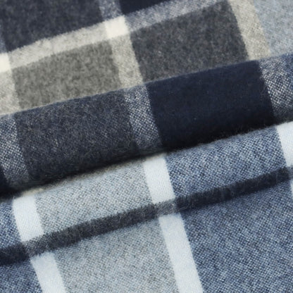 【中古】フェアファクス FAIRFAX カシミヤ チェック マフラー ライトブルーxネイビー【 状態ランクA 】【 メンズ 】