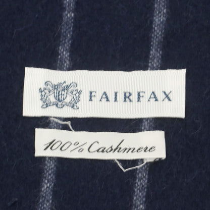 【中古】フェアファクス FAIRFAX カシミヤ ストライプ マフラー ネイビーxホワイト【 状態ランクB 】【 メンズ 】
