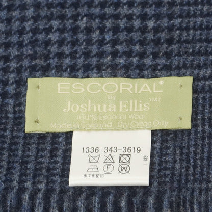 【中古】ジョシュアエリス Joshua Ellis ウール チェック マフラー グレーxネイビー【 状態ランクA 】【 メンズ 】
