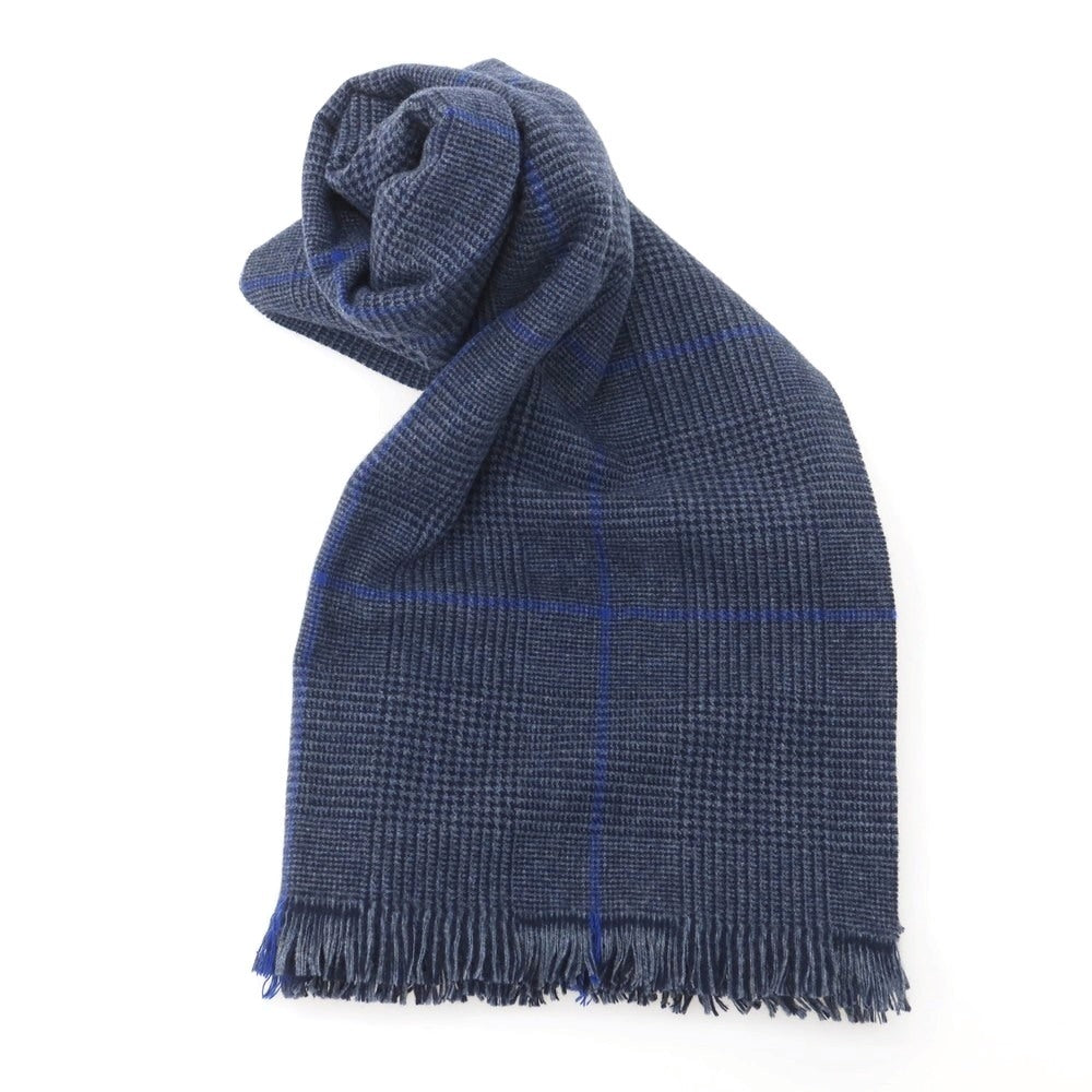 【中古】ジョシュアエリス Joshua Ellis ウール チェック マフラー グレーxネイビー【 状態ランクA 】【 メンズ 】