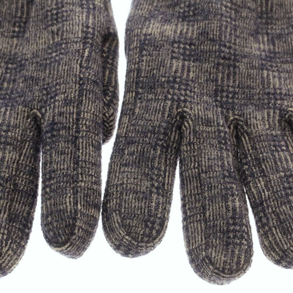 【中古】アルポ ALPO ウール グレンチェック フリースライニング 手袋 グローブ ネイビーxベージュ【 状態ランクB 】【 メンズ 】